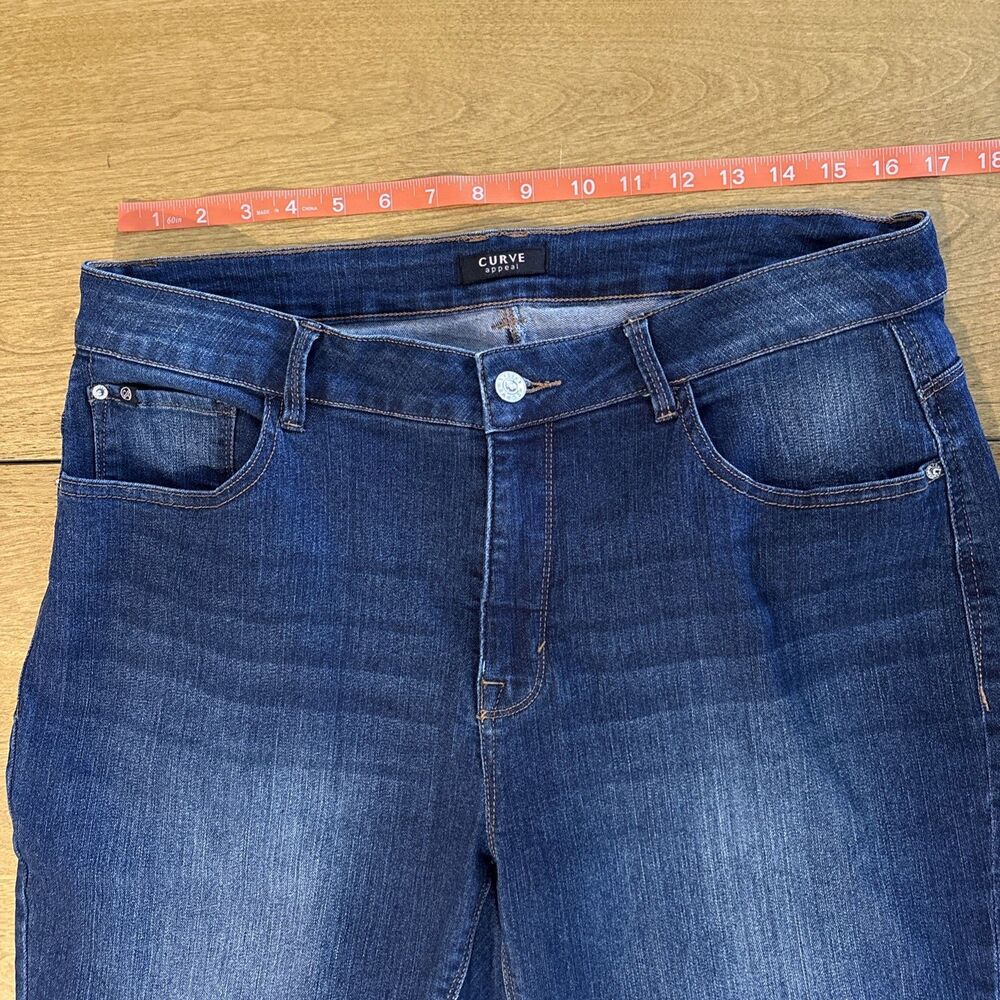 Curve Appeal Jeans Women's Sz 14/32 Stretch Dark Wash Normcore Cute Trendy - Picture 5 of 7